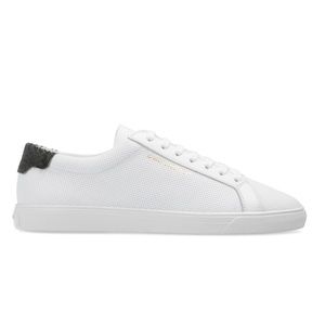 Saint Laurent White Perforated Leather Andy Sneakers Shoes Women’s 37.5 7.5